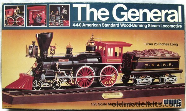 MPC 1/25 The General 4-4-0 American Standard Steam Locomotive, 1-2001 plastic model kit